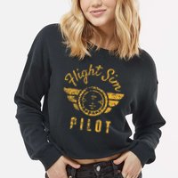 Flight Simulator Pilot Cropped Pullover Crew