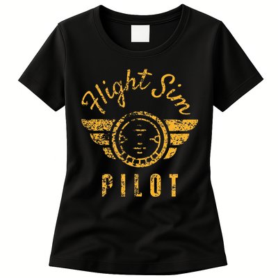 Flight Simulator Pilot Womens T-Shirt