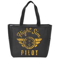 Flight Simulator Pilot Zip Tote Bag