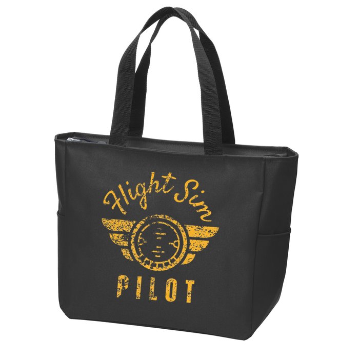 Flight Simulator Pilot Zip Tote Bag