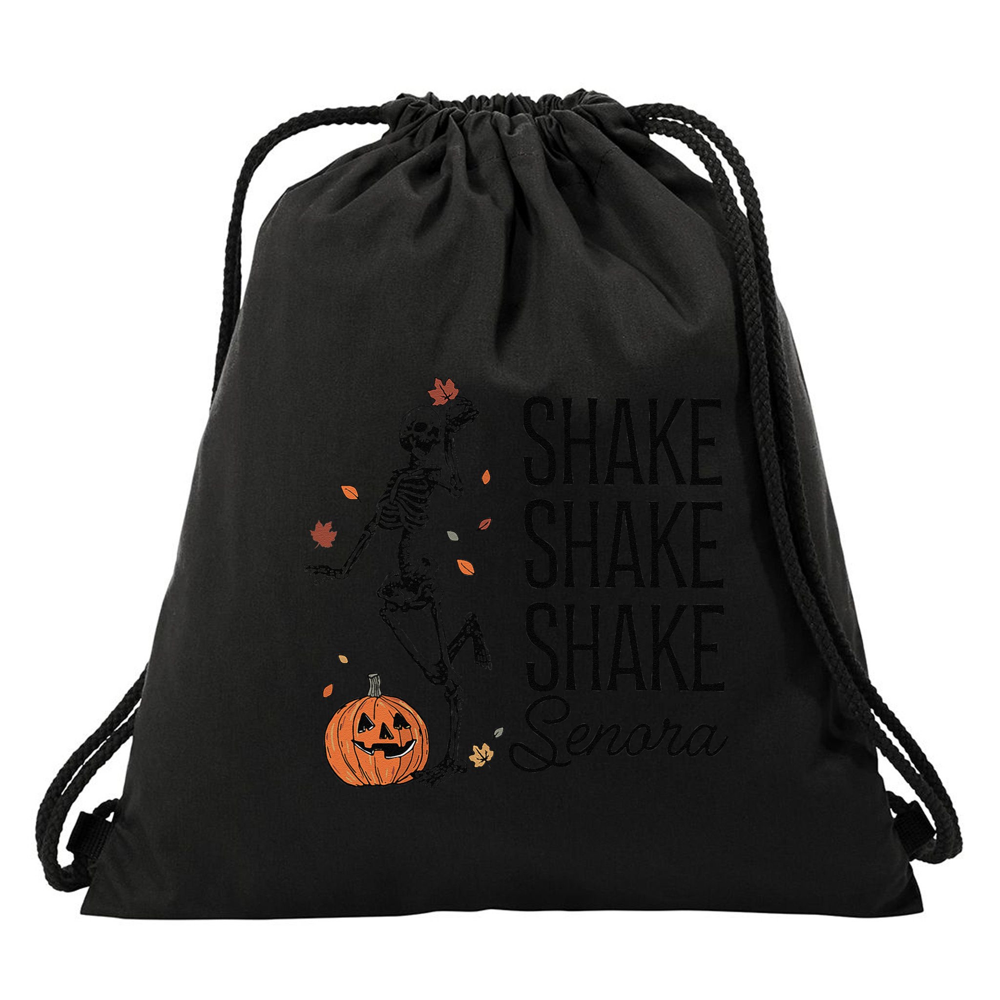 Funny Skeleton Pumkin Halloween Drawstring Bag