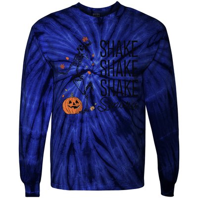 Funny Skeleton Pumkin Halloween Tie-Dye Long Sleeve Shirt