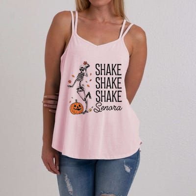 Funny Skeleton Pumkin Halloween Women's Strappy Tank