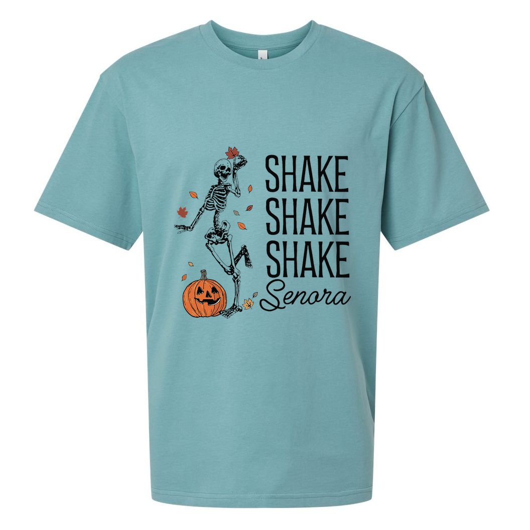 Funny Skeleton Pumkin Halloween Sueded Cloud Jersey T-Shirt