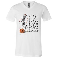 Funny Skeleton Pumkin Halloween V-Neck T-Shirt