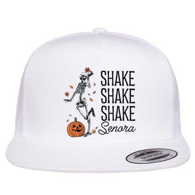 Funny Skeleton Pumkin Halloween Flat Bill Trucker Hat