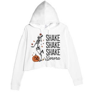 Funny Skeleton Pumkin Halloween Crop Fleece Hoodie