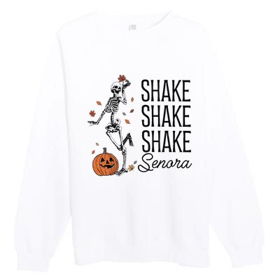 Funny Skeleton Pumkin Halloween Premium Crewneck Sweatshirt