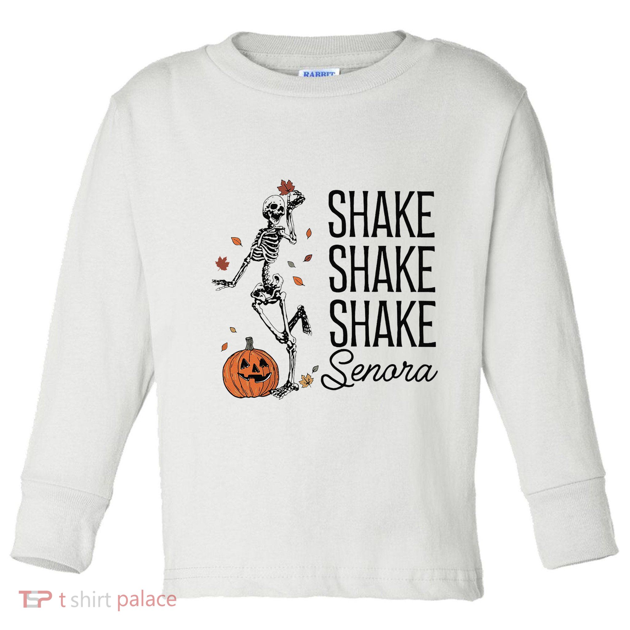 Funny Skeleton Pumkin Halloween Toddler Long Sleeve Shirt