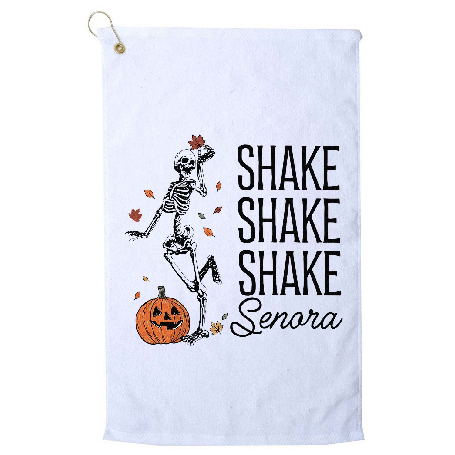 Funny Skeleton Pumkin Halloween Golf Towel