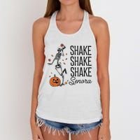 Funny Skeleton Pumkin Halloween Women's Knotted Racerback Tank