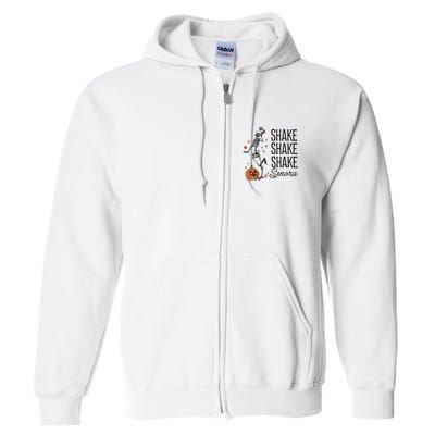 Funny Skeleton Pumkin Halloween Full Zip Hoodie