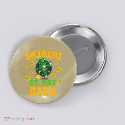 Funny St PatrickS Day Irish Skibid.I St. Pat Rizz Button
