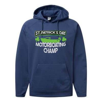 Funny St Patricks Day Adult Humor Motorboating Joke Meaningful Gift Performance Fleece Hoodie