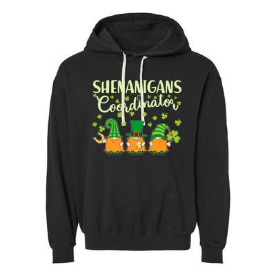 Funny St Patricks Day Shenanigans Coordinator Gnomes Garment-Dyed Fleece Hoodie