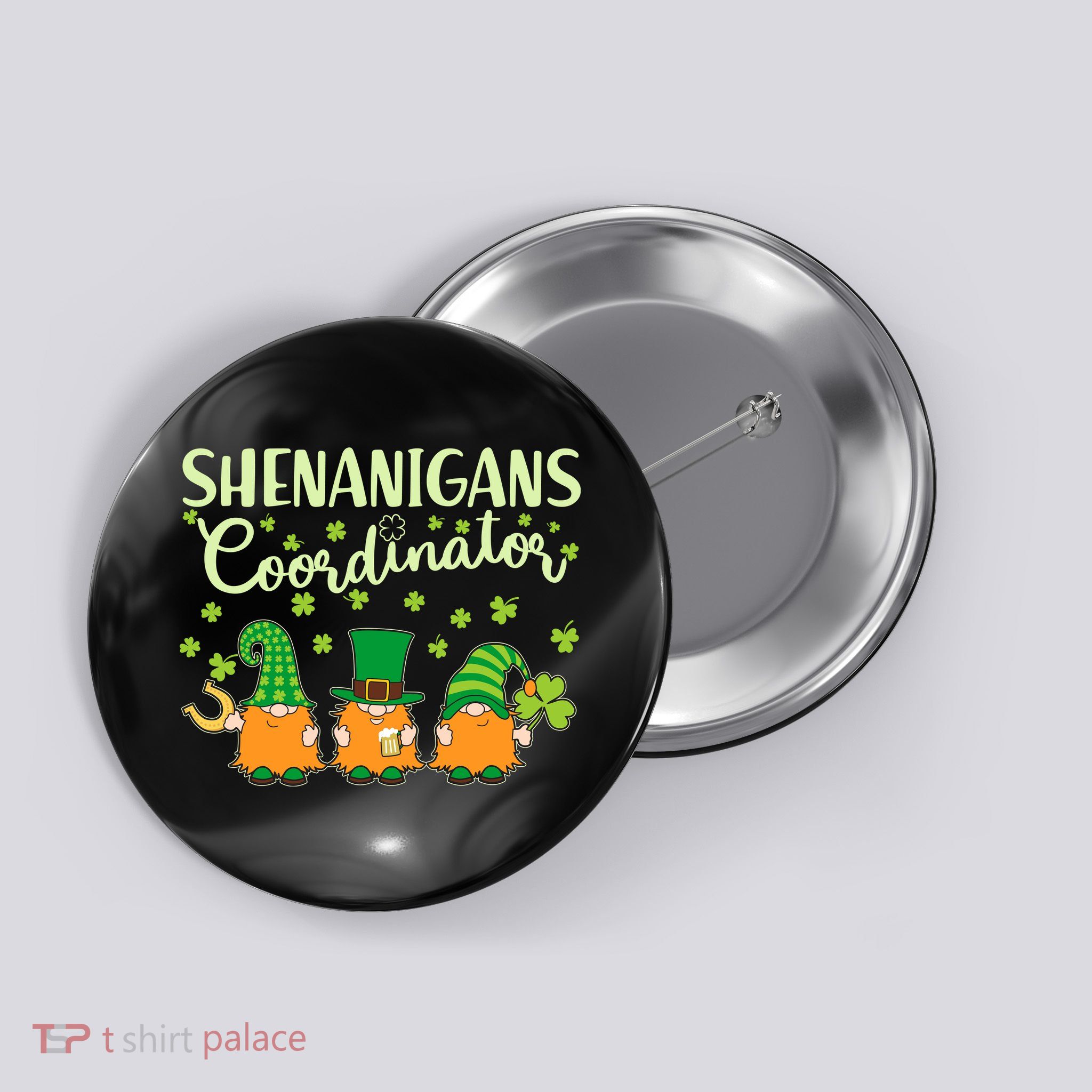 Funny St Patricks Day Shenanigans Coordinator Gnomes Button