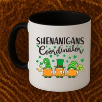 Funny St Patricks Day Shenanigans Coordinator Gnomes Mug