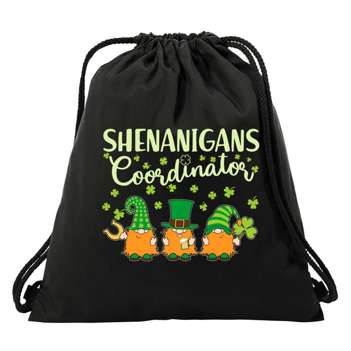 Funny St Patricks Day Shenanigans Coordinator Gnomes Drawstring Bag