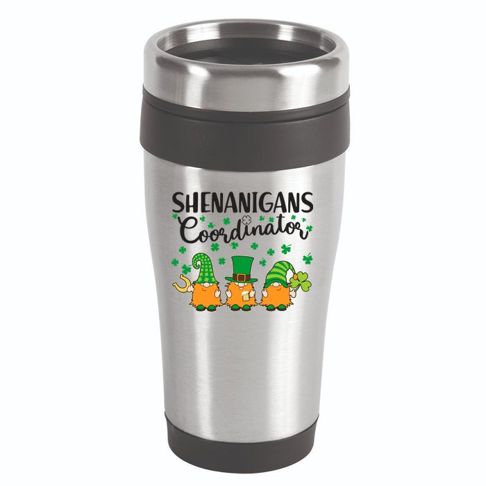 Funny St Patricks Day Shenanigans Coordinator Gnomes 16oz Travel Tumbler
