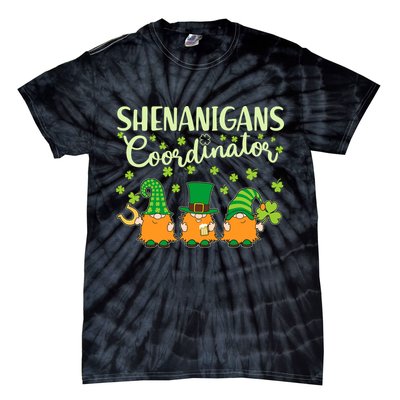 Funny St Patricks Day Shenanigans Coordinator Gnomes Tie-Dye T-Shirt
