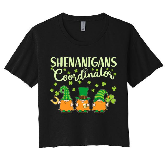 Funny St Patricks Day Shenanigans Coordinator Gnomes Crop Top
