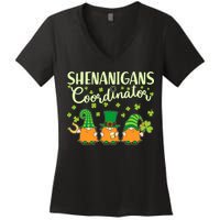 Funny St Patricks Day Shenanigans Coordinator Gnomes Women's V-Neck T-Shirt