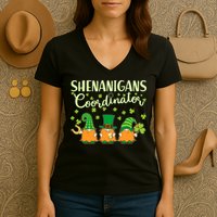 Funny St Patricks Day Shenanigans Coordinator Gnomes Women's V-Neck T-Shirt