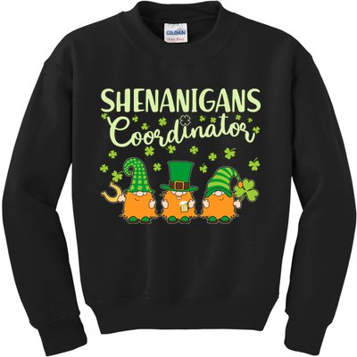 Funny St Patricks Day Shenanigans Coordinator Gnomes Kids Sweatshirt