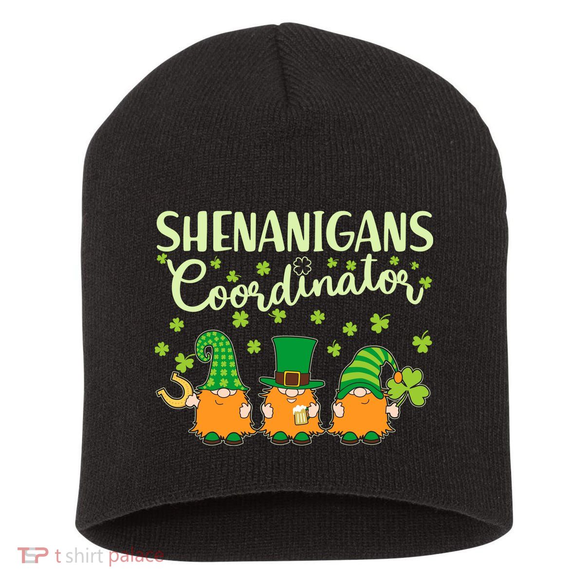 Funny St Patricks Day Shenanigans Coordinator Gnomes Short Acrylic Beanie
