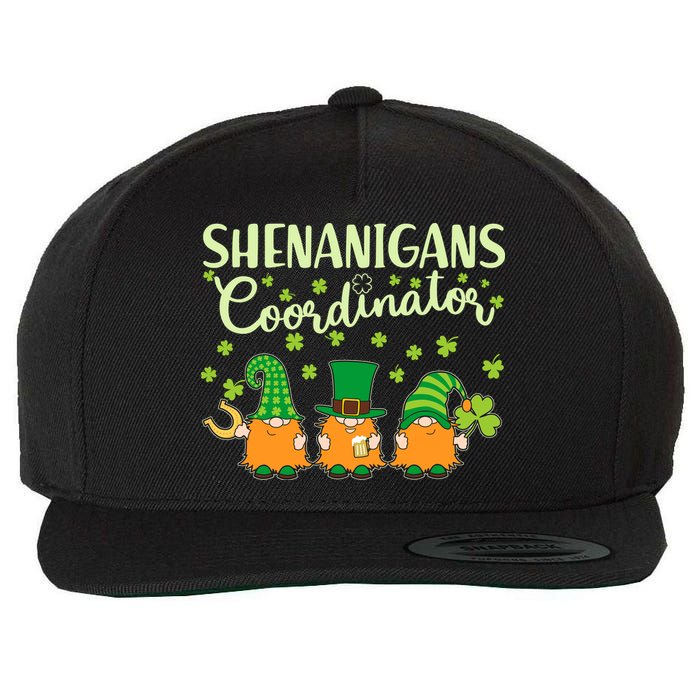 Funny St Patricks Day Shenanigans Coordinator Gnomes Wool Snapback Cap