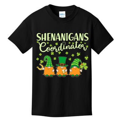 Funny St Patricks Day Shenanigans Coordinator Gnomes Kids T-Shirt