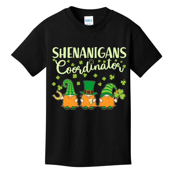 Funny St Patricks Day Shenanigans Coordinator Gnomes Kids T-Shirt