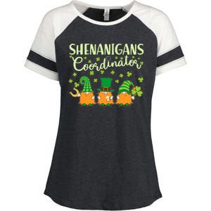 Funny St Patricks Day Shenanigans Coordinator Gnomes Enza Ladies Jersey Colorblock Tee