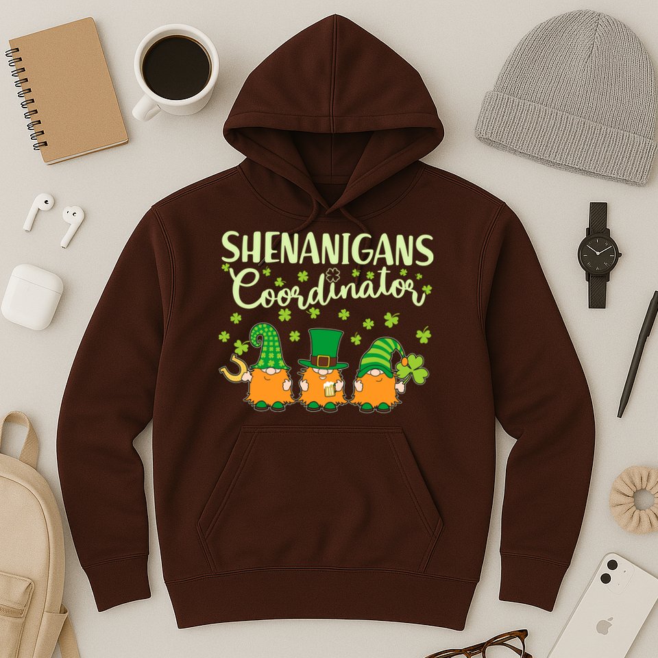 Funny St Patricks Day Shenanigans Coordinator Gnomes Hoodie