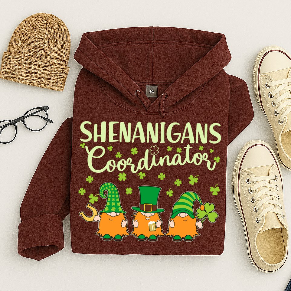 Funny St Patricks Day Shenanigans Coordinator Gnomes Hoodie