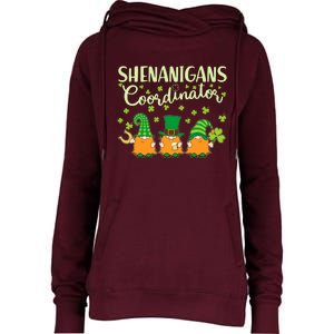 Funny St Patricks Day Shenanigans Coordinator Gnomes Womens Funnel Neck Pullover Hood