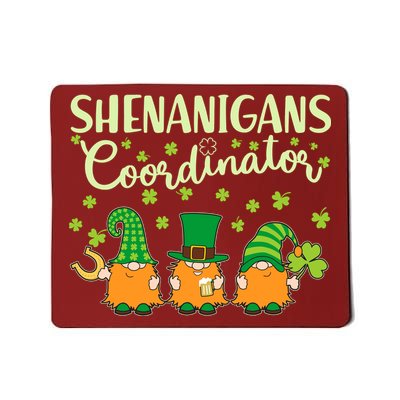 Funny St Patricks Day Shenanigans Coordinator Gnomes Mousepad