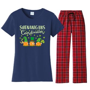 Funny St Patricks Day Shenanigans Coordinator Gnomes Women's Flannel Pajama Set