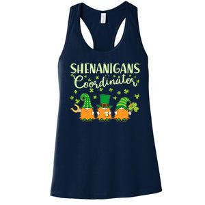 Funny St Patricks Day Shenanigans Coordinator Gnomes Women's Racerback Tank