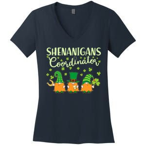 Funny St Patricks Day Shenanigans Coordinator Gnomes Women's V-Neck T-Shirt