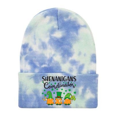 Funny St Patricks Day Shenanigans Coordinator Gnomes Tie Dye 12in Knit Beanie