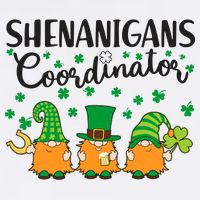 Funny St Patricks Day Shenanigans Coordinator Gnomes Garment-Dyed Sweatshirt