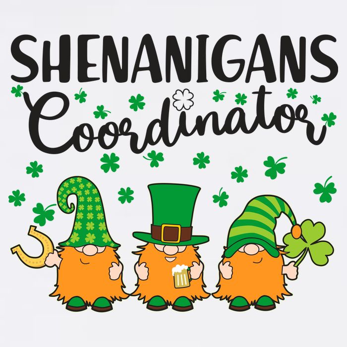 Funny St Patricks Day Shenanigans Coordinator Gnomes Garment-Dyed Sweatshirt