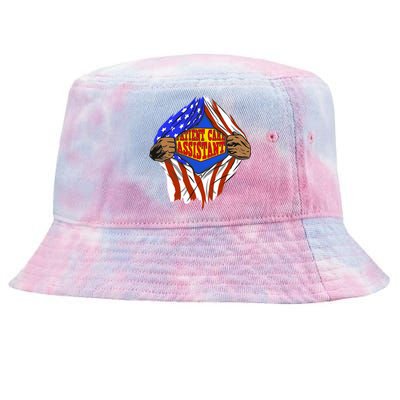 Funny Super Patient Care Assistant Hero Job Gift Tie-Dyed Bucket Hat