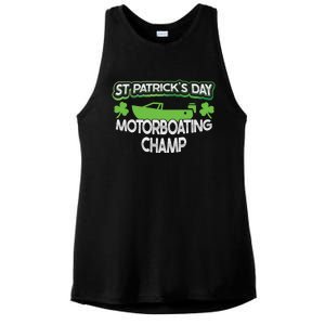 Funny St Patricks Day Adult Humor Motorboating Joke Gift Ladies PosiCharge Tri-Blend Wicking Tank