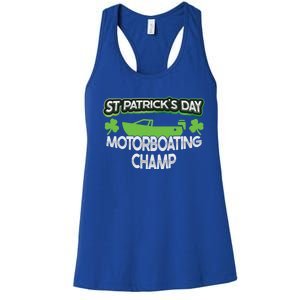 Funny St Patricks Day Adult Humor Motorboating Joke Gift Women's Racerback Tank