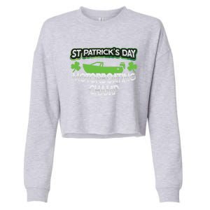 Funny St Patricks Day Adult Humor Motorboating Joke Gift Cropped Pullover Crew