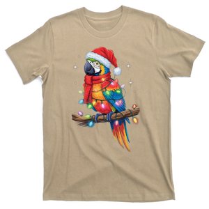 Funny Senegal Parrot Lover Xmas Christmas Tree Lights Santa T-Shirt