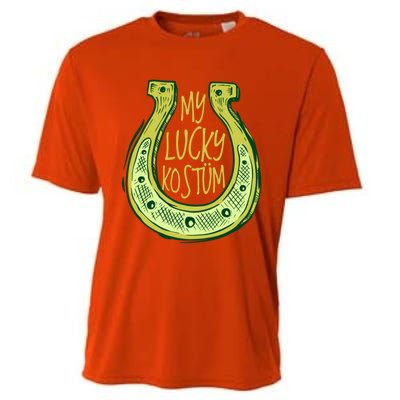 Funny Saint Patrick Day Costume Gift Horseshoe Lucky Design Gift Cooling Performance Crew T-Shirt