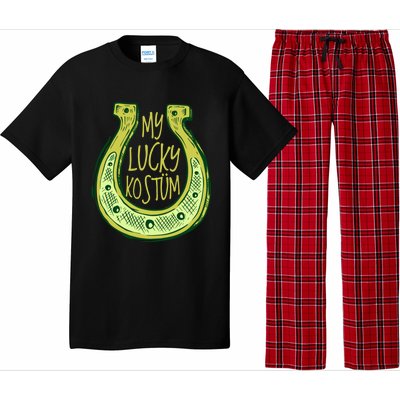 Funny Saint Patrick Day Costume Gift Horseshoe Lucky Design Gift Pajama Set